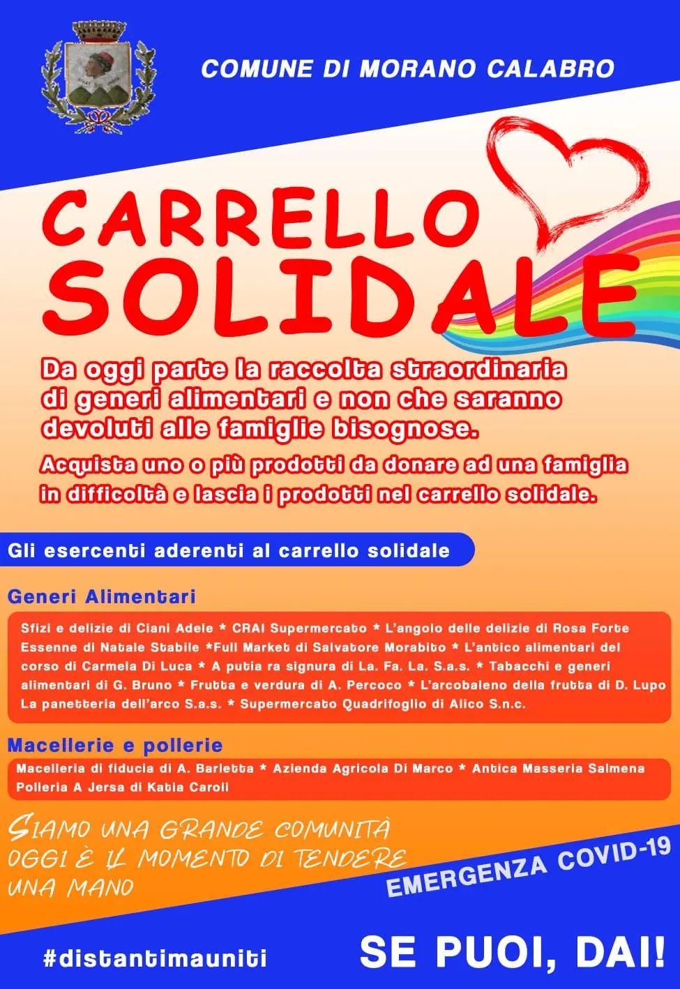 Morano Calabro, il Comune riattiva il “Carrello solidale”