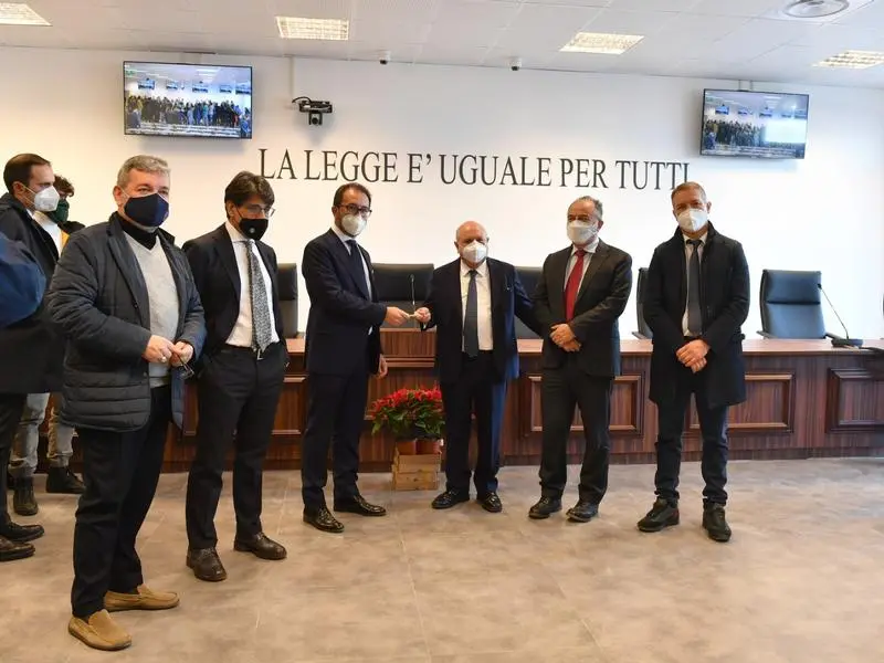 Aula bunker di Lamezia Terme: sopralluogo di Spirlì, Bonafede e Gratteri