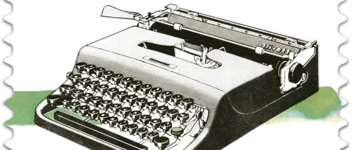 Due francobolli dedicati ad Adriano Olivetti e alla macchina per scrivere \"Lettera 22\"