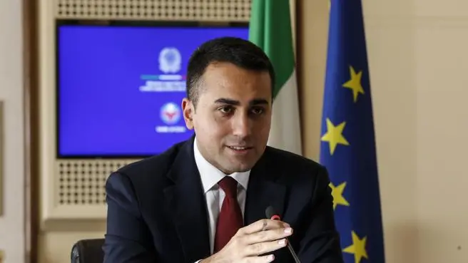 Italian Foreign Minister, Luigi Di Maio, during a VTC meeting with the Brazilian Foreign Minister, Ernesto Ara\\u00F9jo, Farnesina palace Rome 20 November 2020. ANSA /FABIO FRUSTACI , ANSA