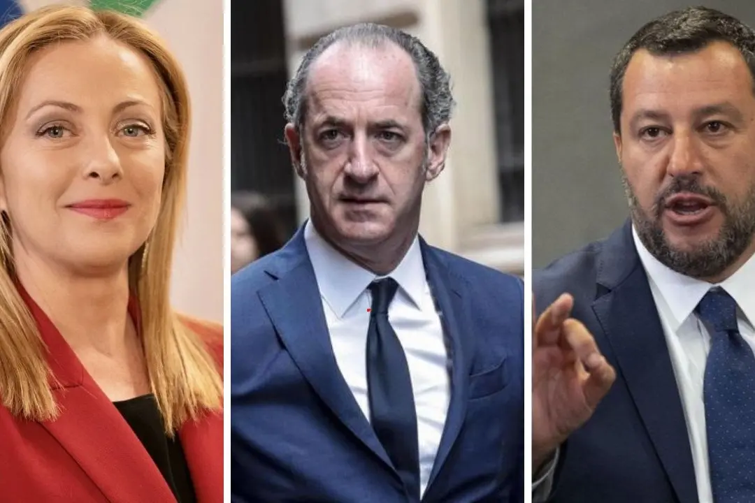 <p>Meloni, Zaia e Salvini</p>\\n