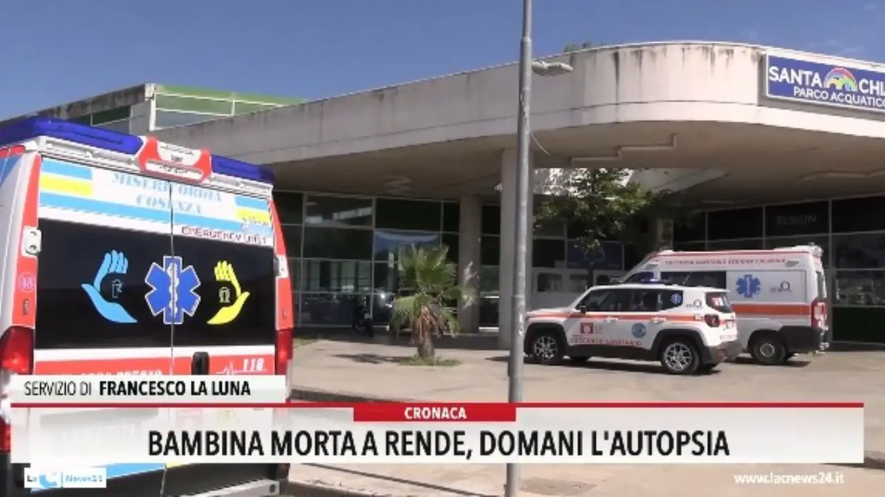 Bambina morta a Rende, domani l'autopsia