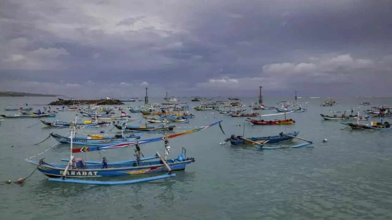 Imbarcazioni nell\\'Isola di Bali in Indonesia