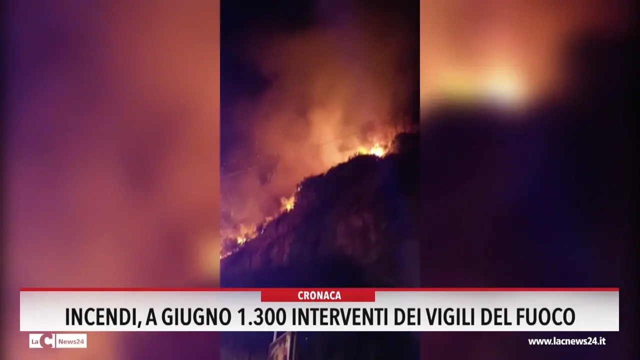 Incendi, a giugno 1300 interventi dei vigili del fuoco
