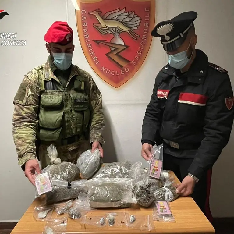 Cetraro, carabinieri arrestano 55enne: aveva oltre 2 kg di droga