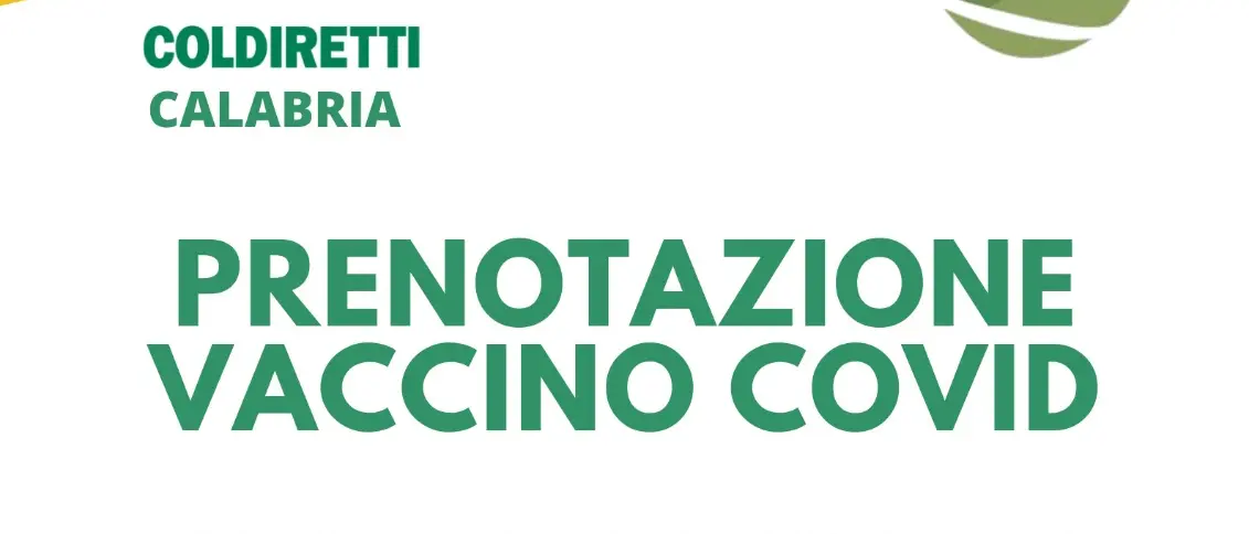 Coldiretti Calabria: servizio prenotazione vaccinazioni agli ultraottantenni