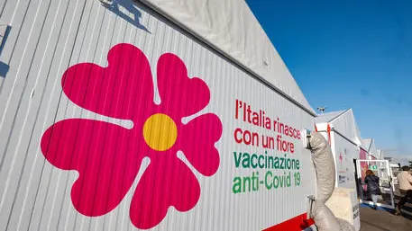 A view of the new hub in Fiumicino, set up for vaccinations, near Rome, Italy, 02 February 2021. ANSA / Telenews , ANSA