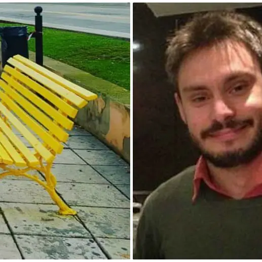 Anche a Cosenza una panchina gialla intitolata a Giulio Regeni