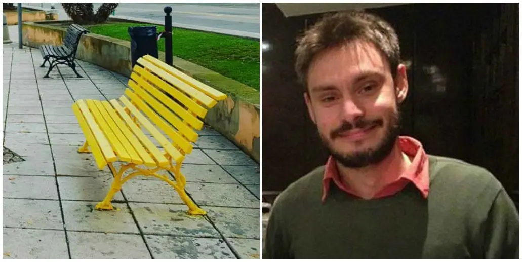 Anche a Cosenza una panchina gialla intitolata a Giulio Regeni