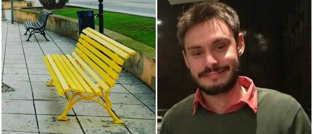 Anche a Cosenza una panchina gialla intitolata a Giulio Regeni