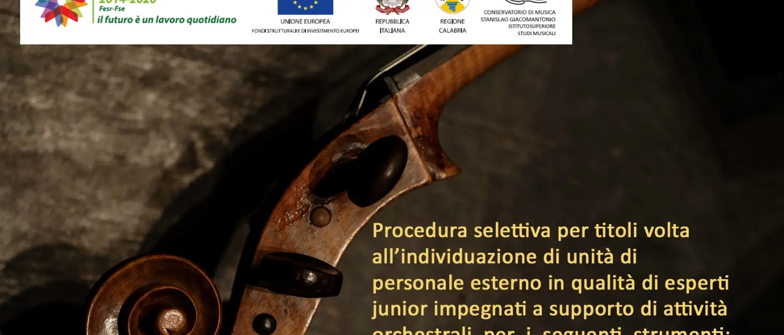 L’Orchestra del Conservatorio si potenzia: al via selezione di personale