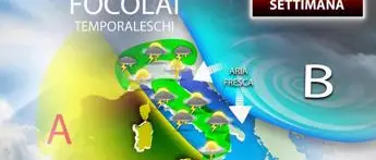 Prossima settimana con piogge e temporali, ecco dove e quando