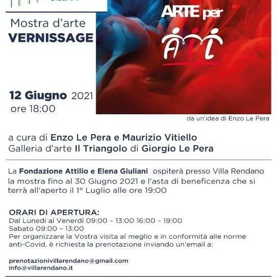 Cosenza, sabato 12 giugno mostra d'arte a Villa Rendano