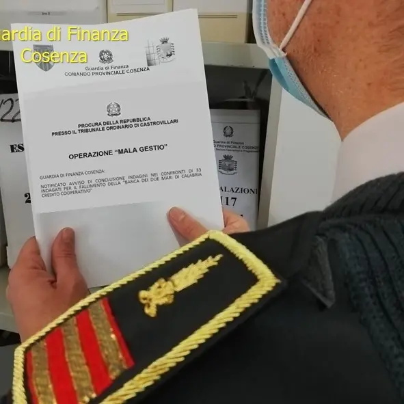 Gdf, concluse le indagini sul fallimento della \"Banca dei due mari di Calabria\"