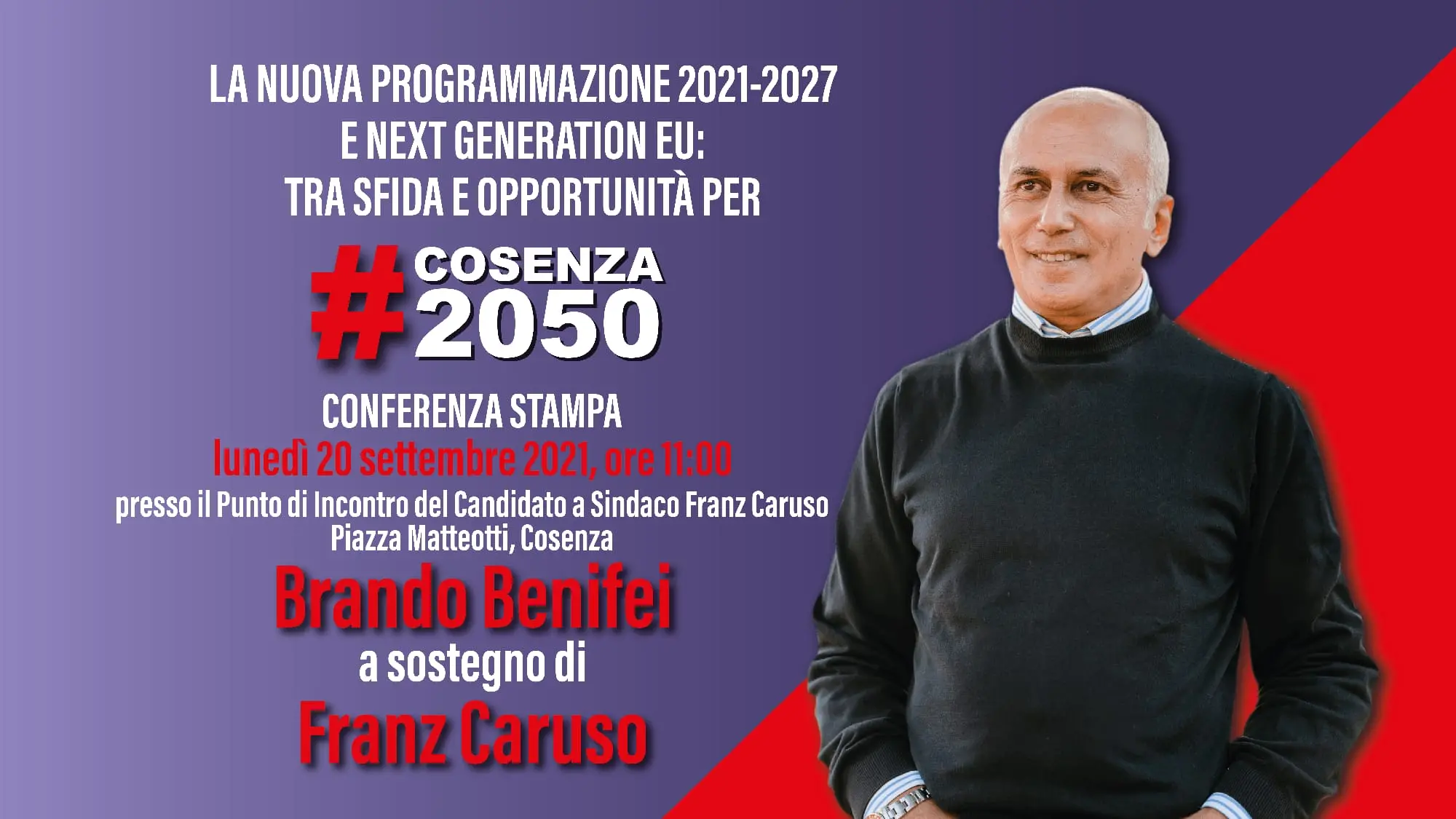 L'Eurodeputato Brando Benifei sostiene Franz Caruso
