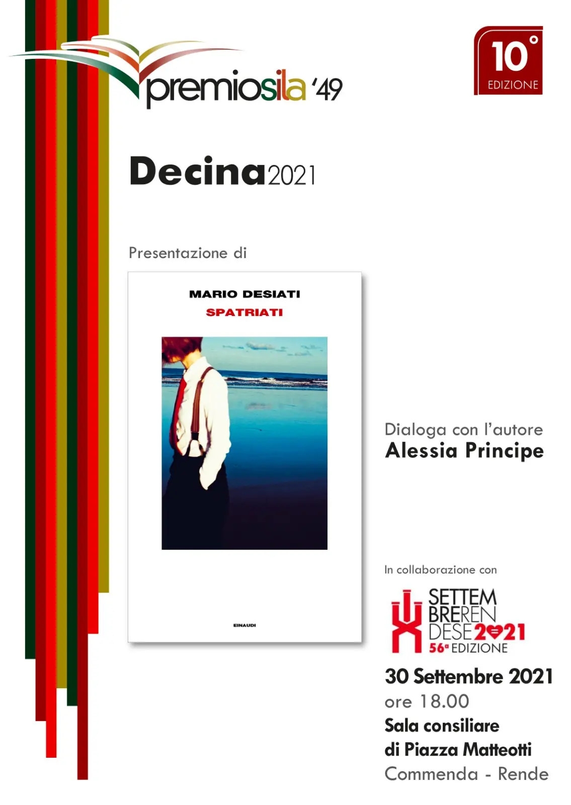 Il Premio Sila ’49 presenta i libri in decina. Giovedì 30 è la volta di Spatriati di Mario Desiati