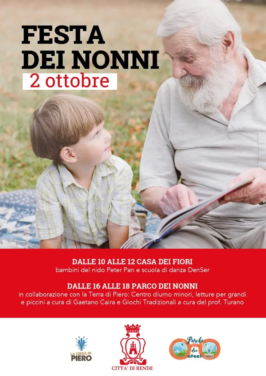 Sabato 2 ottobre c'è la Festa dei Nonni a Rende