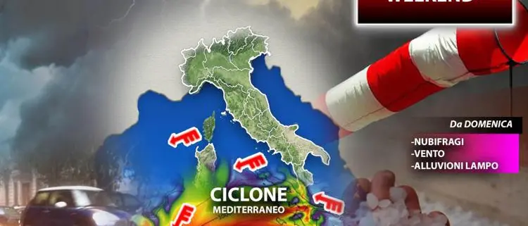 Maltempo e pioggia sul weekend, ecco dove