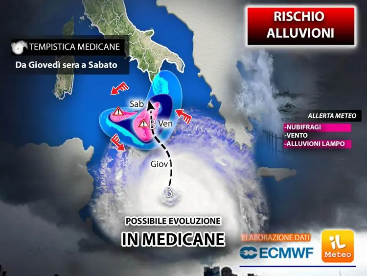 Calabria ancora nel mirino dell'Uragano Medicane: gli aggiornamenti