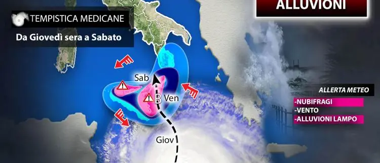 Calabria ancora nel mirino dell'Uragano Medicane: gli aggiornamenti