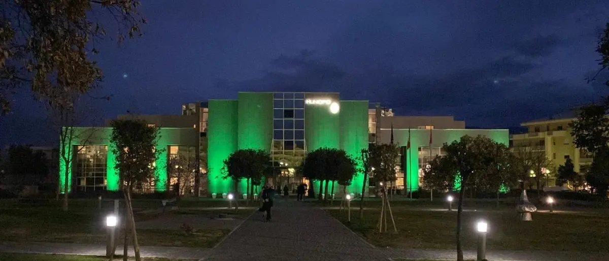 Rende si colora di verde per rendere omaggio agli attivisti delle lanterne