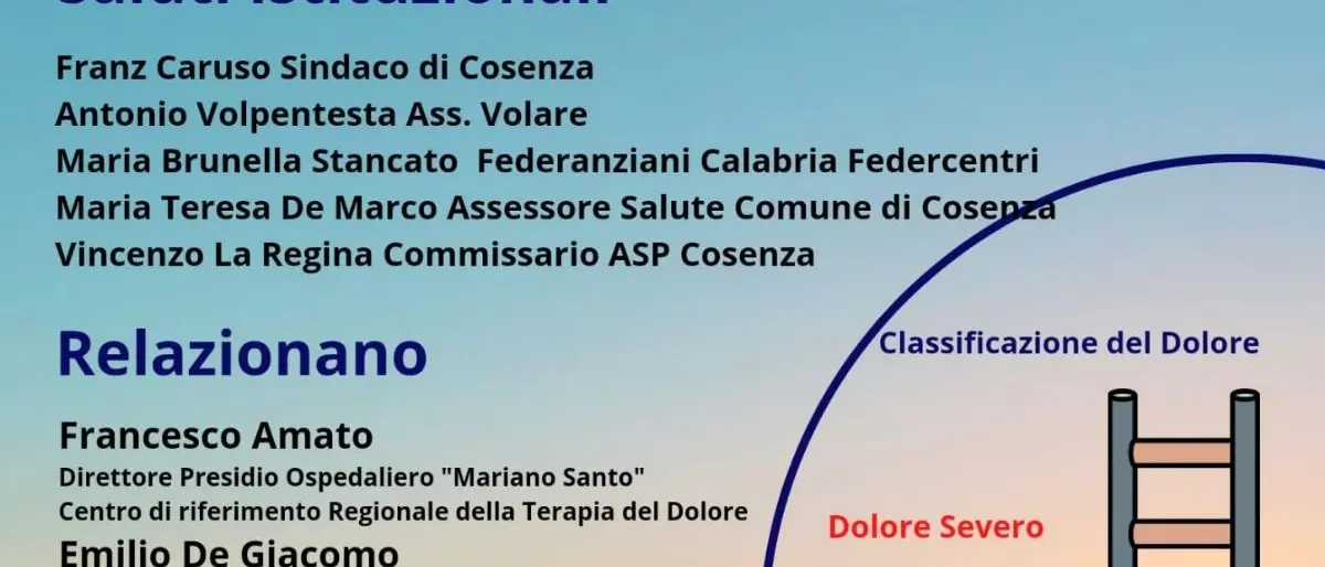 \"Il decalogo della terapia del dolore\", convegno martedì a Cosenza