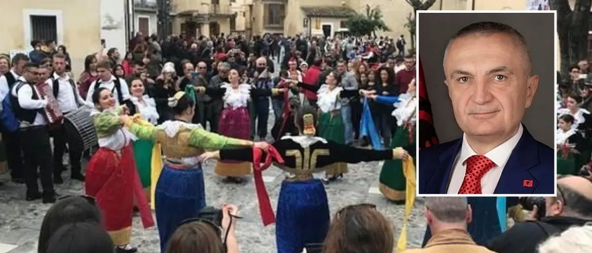 Il presidente dell'Albania Ilir Meta ospite d'onore del rito Arbëreshë le Vallje di Civita