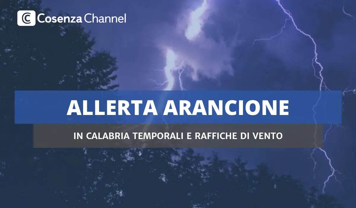 Maltempo, domani allerta arancione in Calabria: in arrivo forti temporali e raffiche di vento