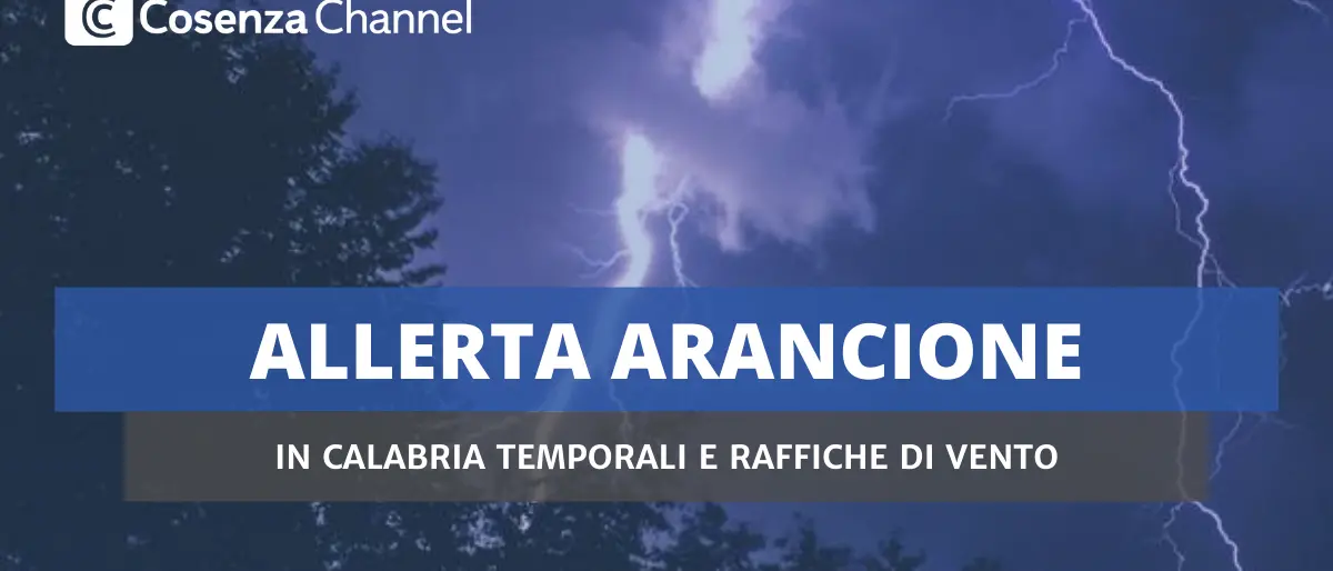 Maltempo, domani allerta arancione in Calabria: in arrivo forti temporali e raffiche di vento