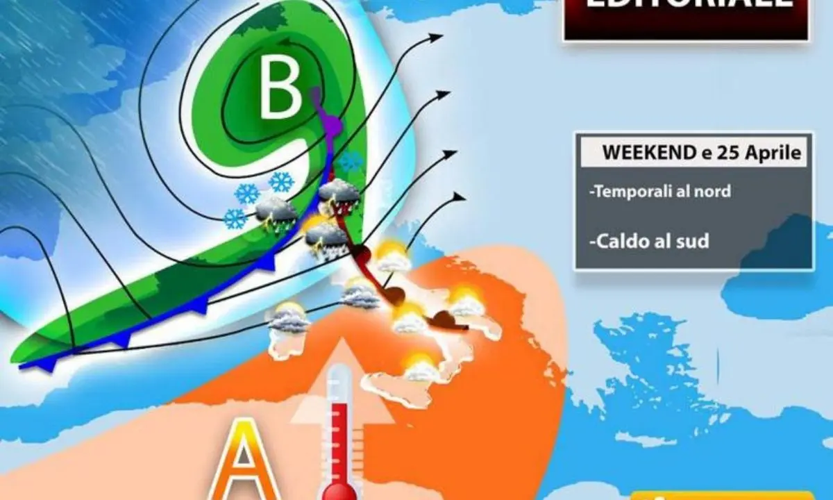 Meteo, in Italia il ponte del 25 aprile sarà a tratti temporalesco: meglio al sud