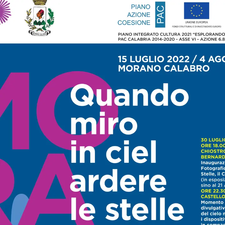\"Quando miro in ciel ardere le stelle\", dal 15 luglio al 4 agosto a Morano