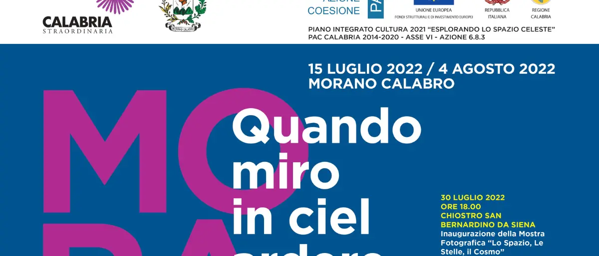 \"Quando miro in ciel ardere le stelle\", dal 15 luglio al 4 agosto a Morano