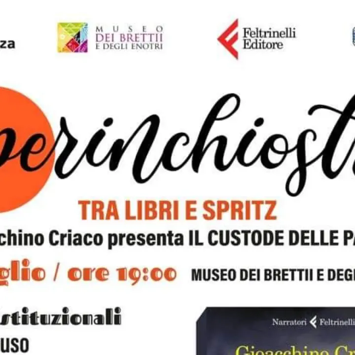 Gioacchino Criaco ed il suo \"Il custode delle parole\" protagonista del secondo appuntamento di \"Aperinchiostro\"