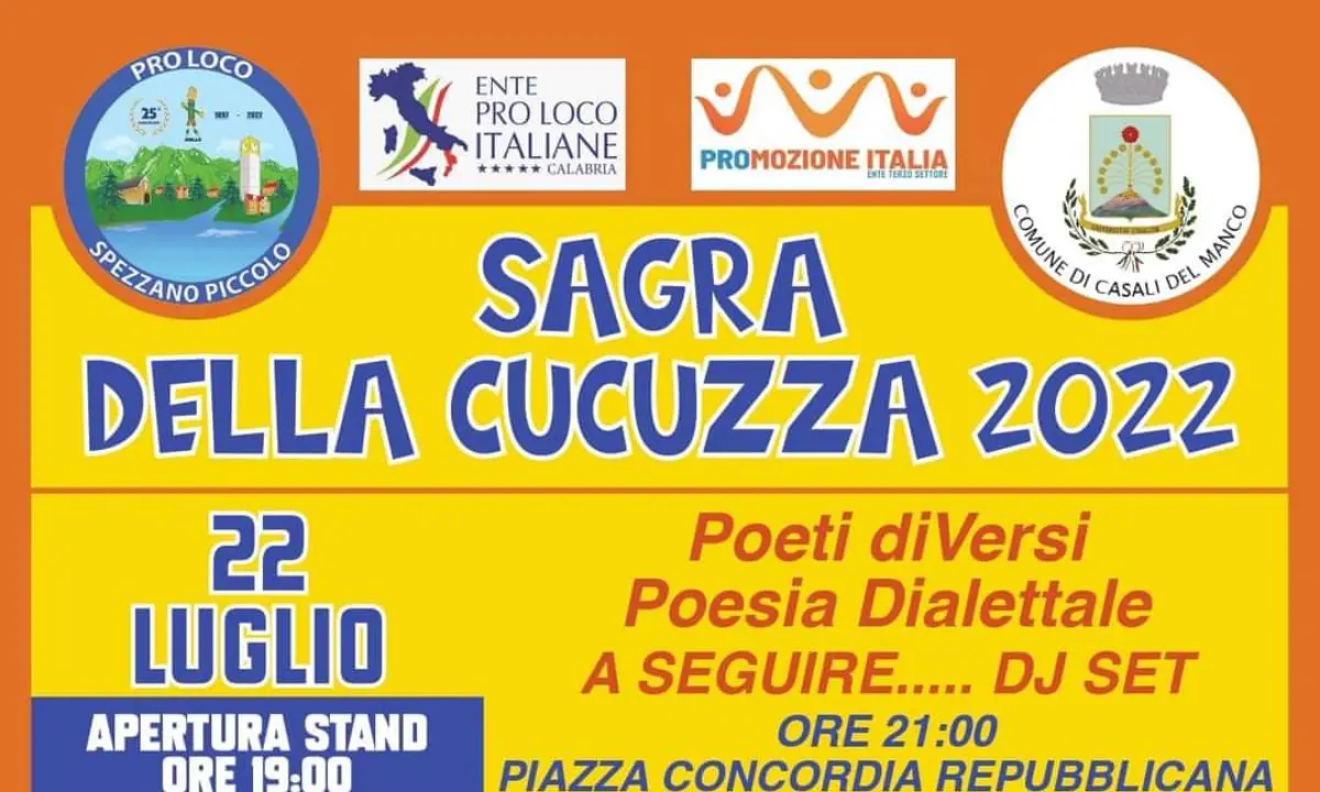 Spezzano Piccolo, ecco gli eventi previsti per la \"Sagra della Cucuzza 2022\"
