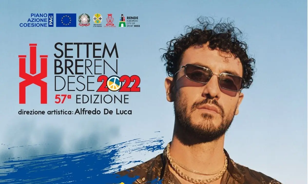 Settembre rendese, tutto pronto per il concerto di Carl Brave: è l'unica tappa in Calabria