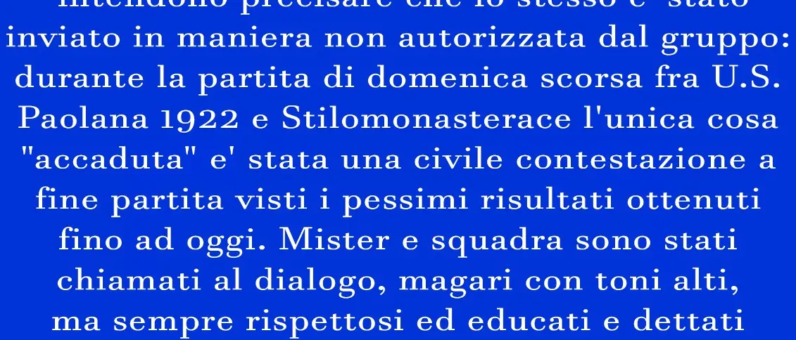 Ultras Paola: «Oggi comunicato non autorizzato. Ecco il nostro pensiero»