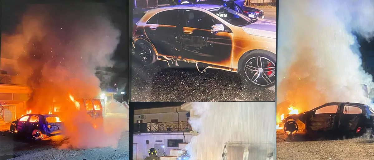 Corigliano Rossano: tre auto e un furgone in fiamme, prevale la pista dolosa | FOTO