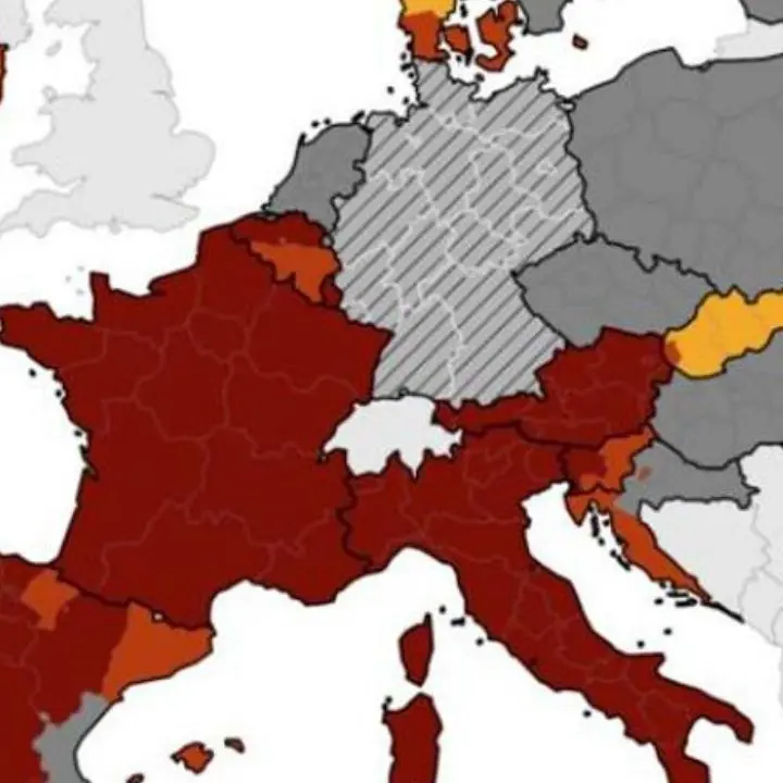 Covid, mappa Ecdc: l'Italia resta ancora in rosso scuro