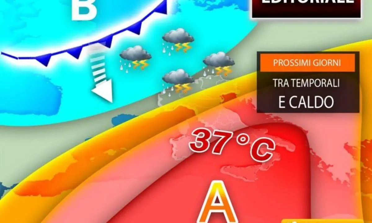 Meteo, Italia divisa in due: temporali al Nord, sole e caldo al Sud