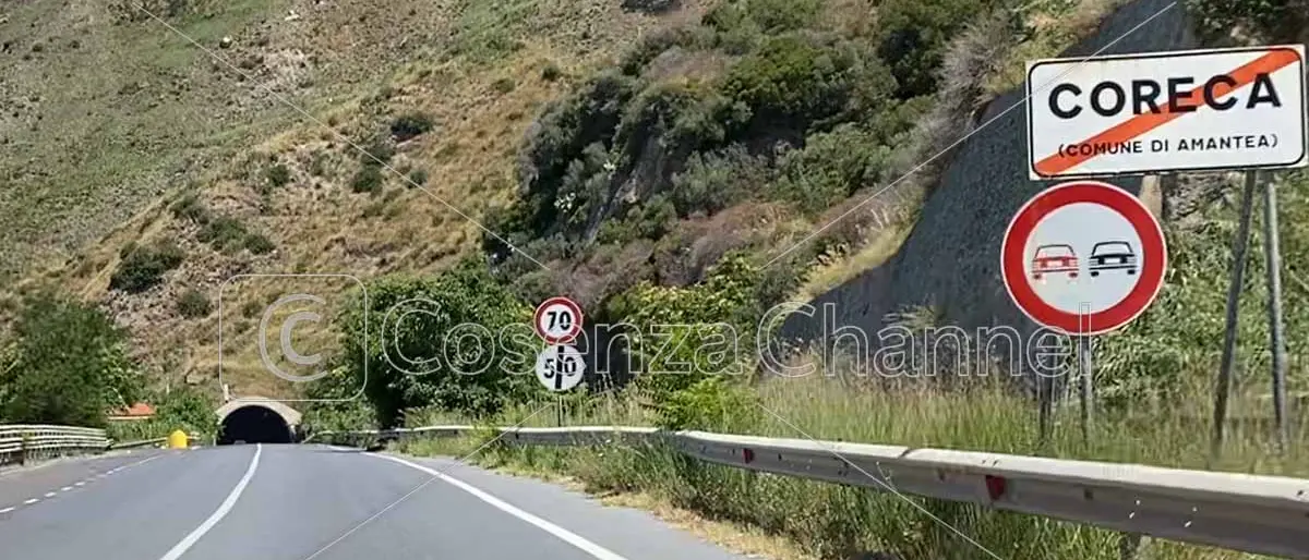 Amantea, al via i lavori di manutenzione della galleria \"Coreca\" sulla Ss18 \"Tirrena Inferiore\"