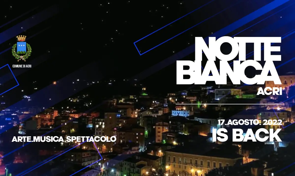 Negozi aperti, mostre e tanta musica: ad Acri torna la Notte bianca