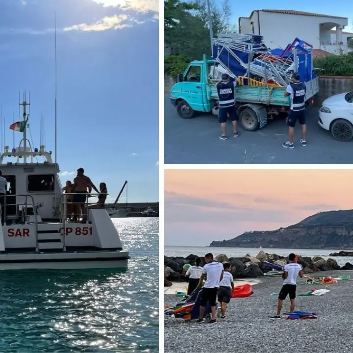 Ombrelloni e sdraio lasciati sulla spiaggia come \"segnaposto\", 300 sequestri a Cetraro