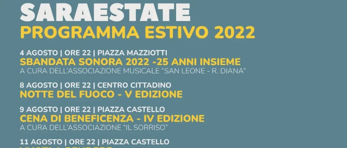 Saraestate, ecco tredici motivi per scegliere Saracena