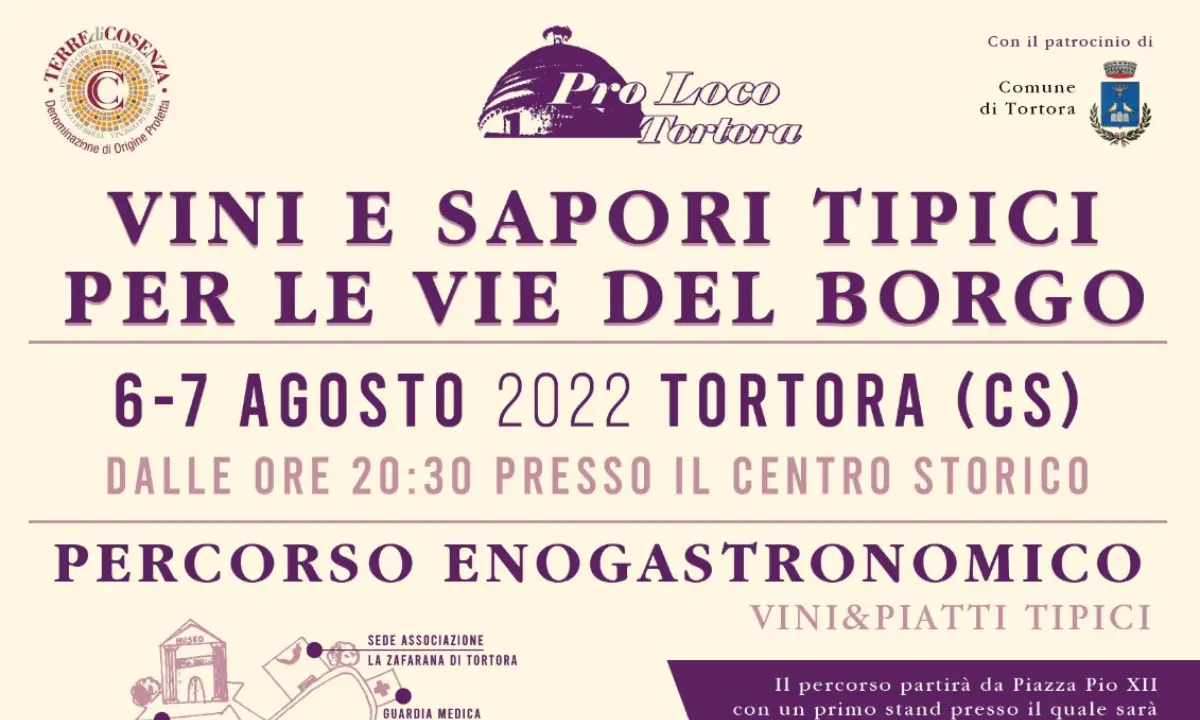 Tortora, due giorni di vini e sapori per le vie del centro storico