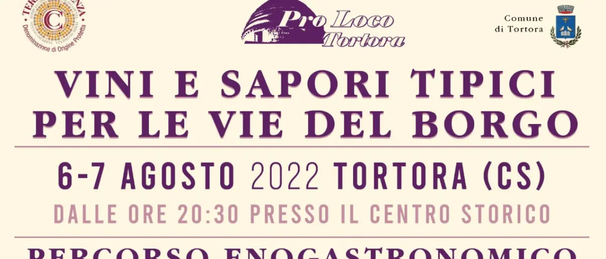 Tortora, due giorni di vini e sapori per le vie del centro storico