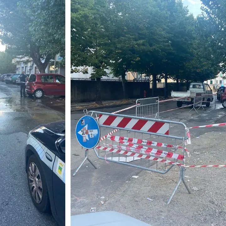 Cosenza, improvvisa rottura di una condotta idrica su viale della Repubblica