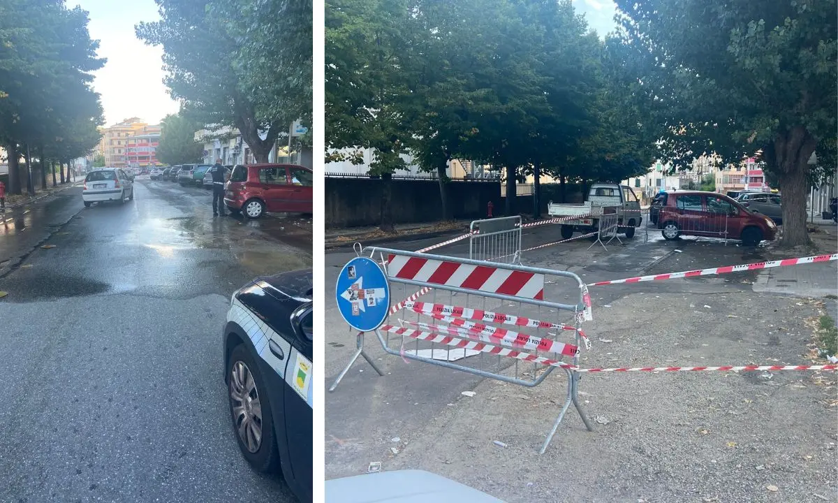 Cosenza, improvvisa rottura di una condotta idrica su viale della Repubblica