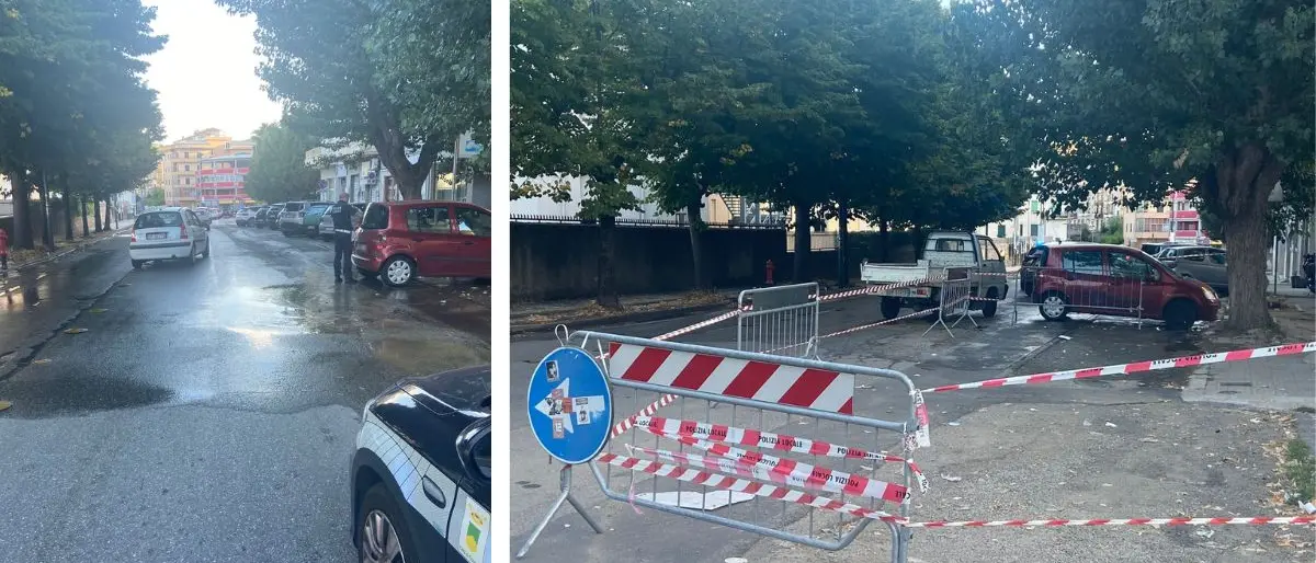 Cosenza, improvvisa rottura di una condotta idrica su viale della Repubblica