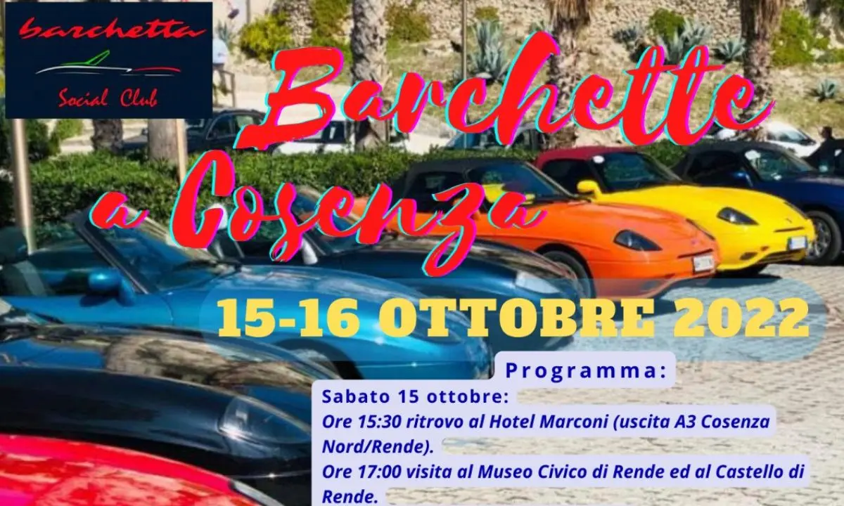 Il Raduno di Spider Fiat Barchetta fa tappa a Rende e a Cosenza