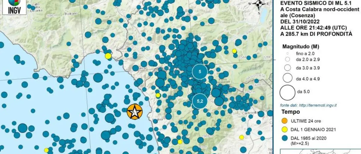 Terremoto in mare a Scalea e vulcani sottomarini: c'è correlazione? Ecco cosa dice un ricercatore dell'Ingv
